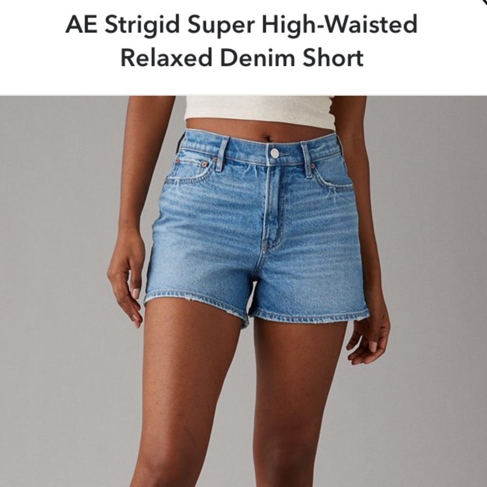 NWOT | AE | Strigid Super High-Waisted Relaxed Denim Short |Sz 10 - Picture 1 of 2